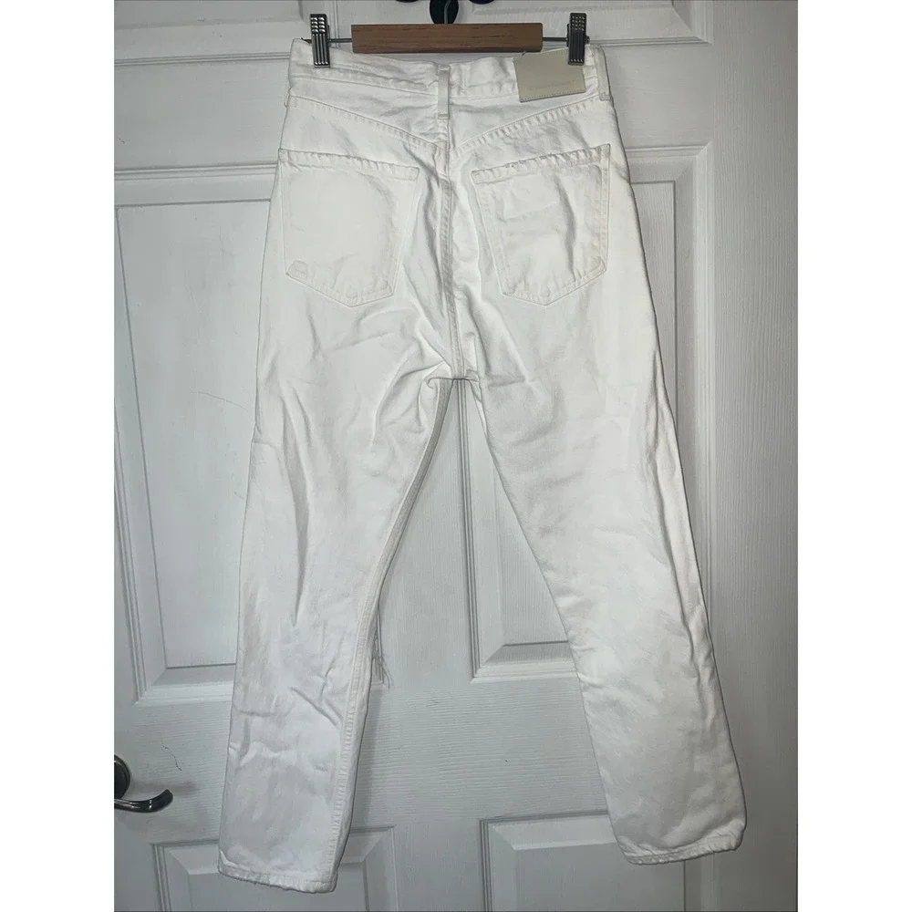 Citizens of Humanity Womens White Distressed Charlotte Crop Jeans‎ Size 24